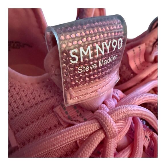 Steve Madden Maxima Sneakers Women Sz 5 Fuchsia Pink Embellished Sparkle - Picture 2 of 13